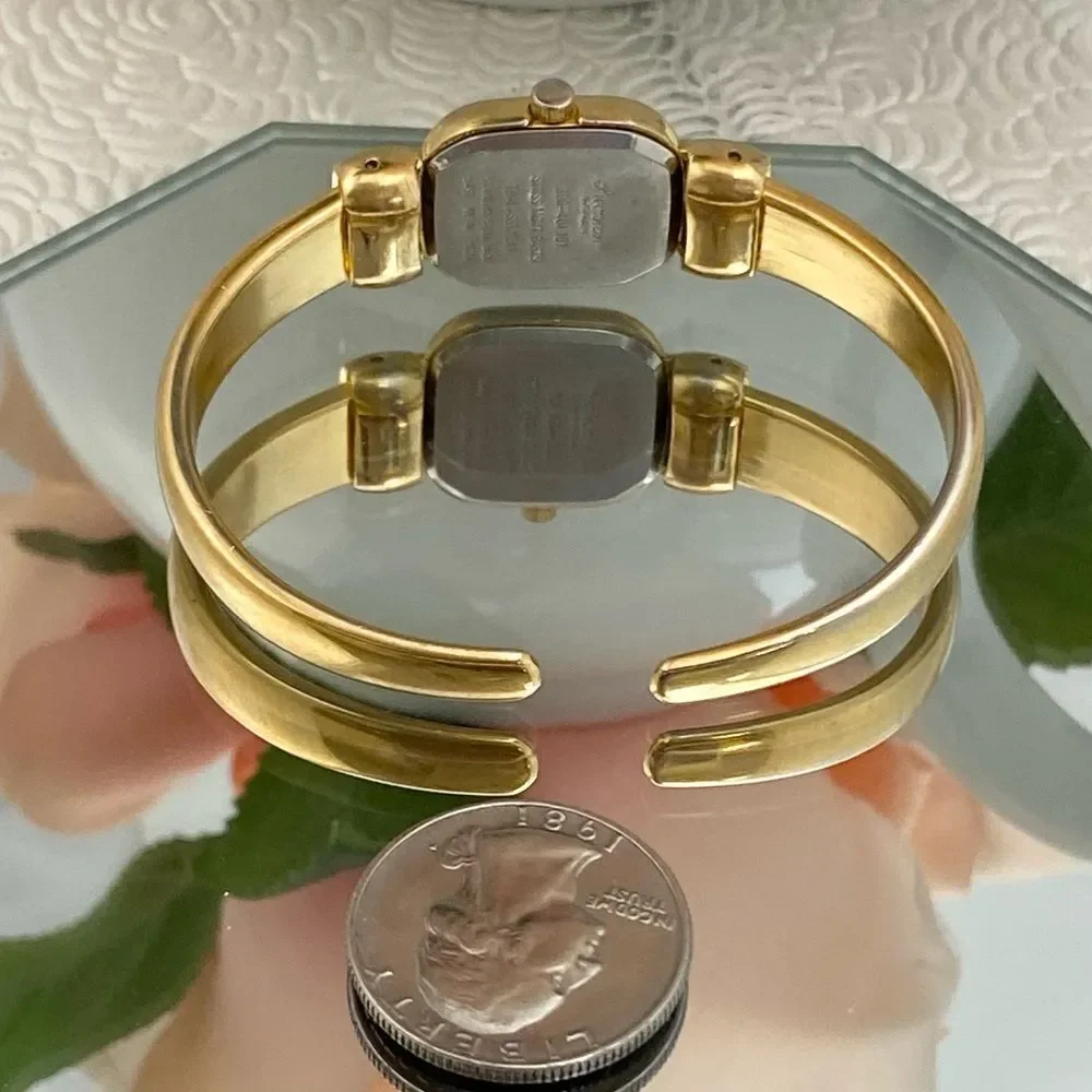 Vintage Gruen Precision Swiss Parts Diamond Accented Dial Hinged Bangle Watch